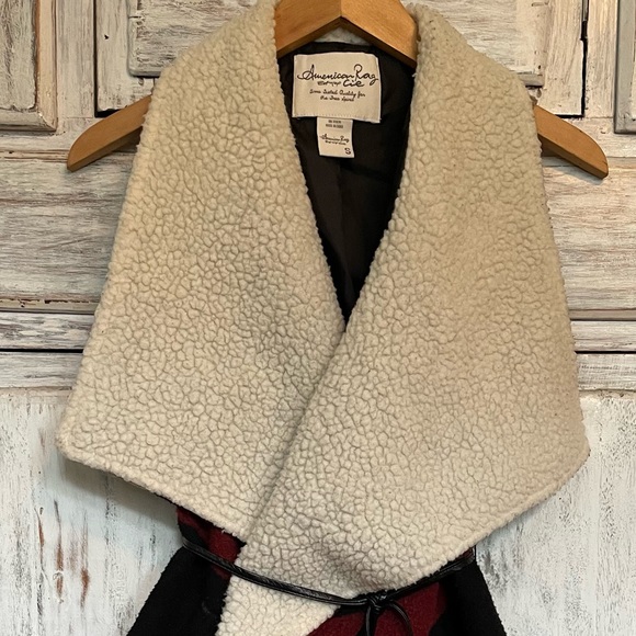 American Rag western style vest, Small, tie waist, wool blend, 4 front pockets - Picture 5 of 13